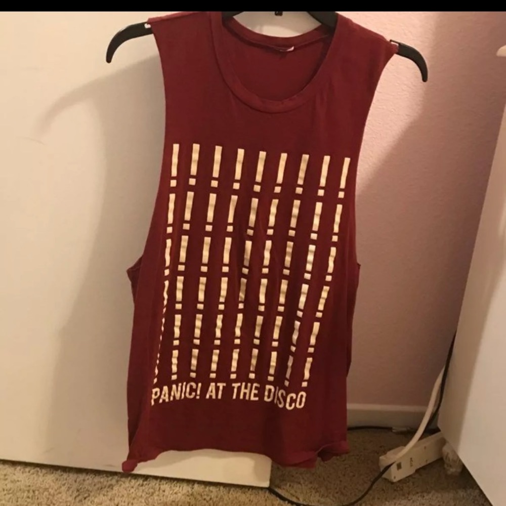 Maroon panic at the disco! Tank top